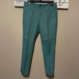 Banana Republic - green / navy diamond print pants